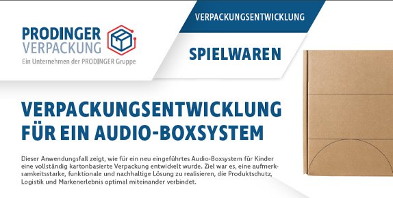 PDF-Vorschau der Erfolgsgeschichte zur Materialeinsparung bei der Verpackungsentwicklung für ein Audio-Boxsystem