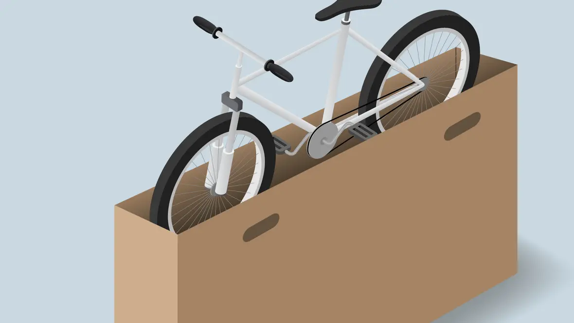 Fahrradverpackung Toploader - mit Vorderrad