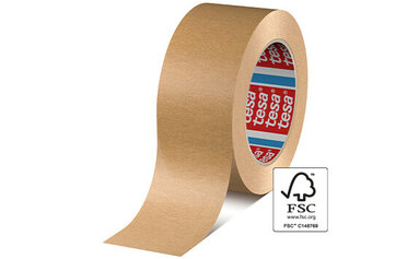 tesa® 4713 Standard-Papierpackband Freigestelltes Bild des nachhaltigen und FSC-zertifizierten Papier-Packband tesa® 4713.