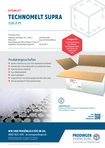 Technomelt Supra 7220-21-PS TECHNOMELT SUPRA 7220-21 PS: synthetischer Schmelzklebstoff, thermostabil, flexibel bei Kälte, lang offen, hohe Ergiebigkeit, ideal für Palettierung & Spinnsprühauftrag.
