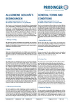 Allgemeine Geschäftsbedingungen - General Terms and Conditions Allgemeine Geschäftsbedingungen / General Terms and Conditions - PRODINGER Verpackung