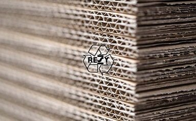 Nahaufnahme von Wellpappe