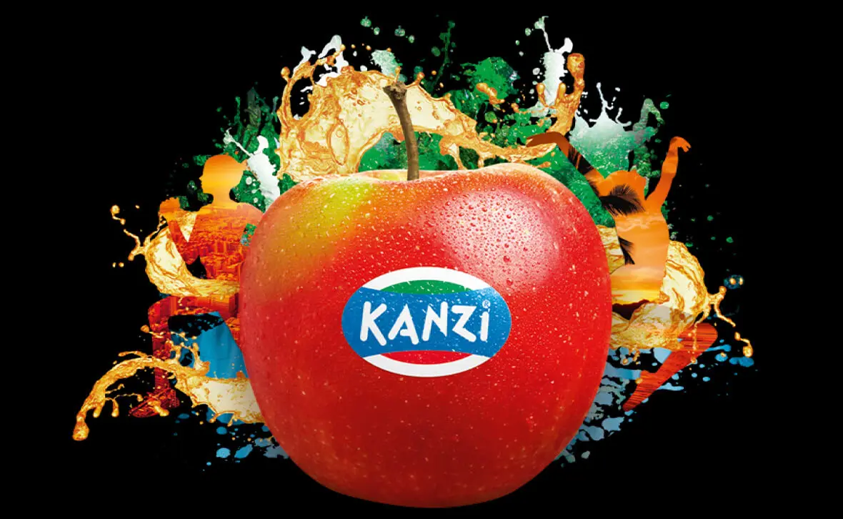 Layoutvorschlag zur Produktpräsentation vergößern Peppiger Layoutvorschlag zur Produktpräsentation der Papiertaschen für Kanzi® Äpfel