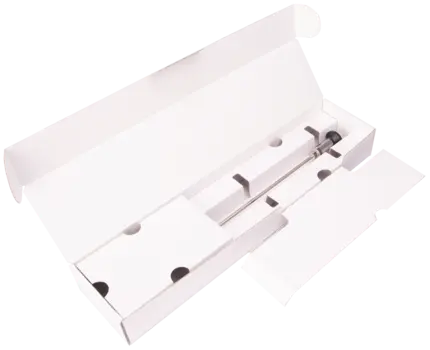 Eine Verpackung für alle Endoskop-Ausführungen aus 100 % Wellpappe und somit Nachhaltigkeit und Kosteneinsparung der Kunststoffsteuer.