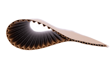 Bild zeigt zusammengeklebte Wellpappe für einen Fahrradrahmen.