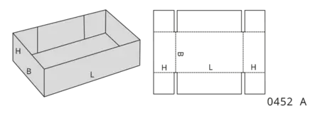Illustration FEFCO Typ 04 Falthüllen und Trays - 0452 A