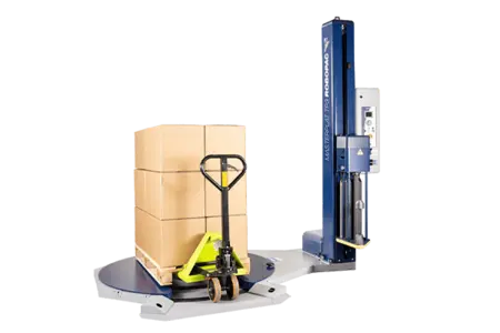 Stretchmaschine mit Aussparung für Hubwagen