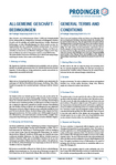 Allgemeine Geschäftsbedingungen / General Terms and Conditions - PRODINGER Verpackung