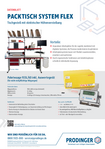 System Flex „PACKTISCH SYSTEM FLEX ist ein ergonomisches, modular erweiterbares Arbeitsplatzsystem für Logistik und Versand mit höhenverstellbarem Tisch und Paketwaage.“