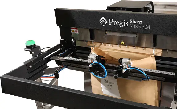 Detailaufnahme der Verpackungsmaschine Pregis MaxPro 24.