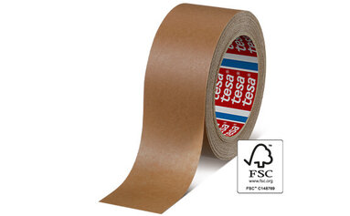 tesa® 4313 PV10 Premium-Papierpackband Freigestelltes Bild des nachhaltigen und FSC-zertifizierten Papier-Packband tesa® 4313 PV10.