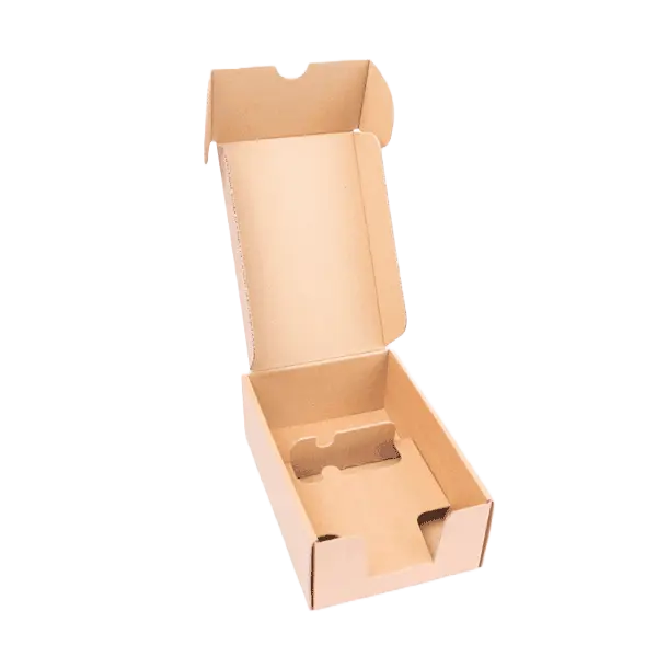 Individuelle Verpackungsentwicklung für nachhaltige Wellpappe-Stanzverpackungen mit mehreren Inlays für diverse Produktaufnahmen.