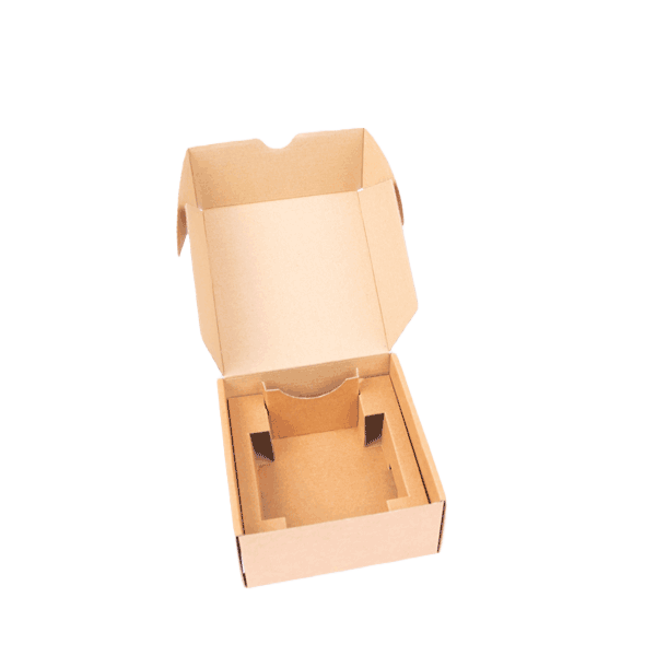 Individuelle Verpackungsentwicklung für nachhaltige Wellpappe-Stanzverpackungen mit mehreren Inlays für diverse Produktaufnahmen.